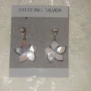Pearlized Pink and Sterling Silver Earrings
